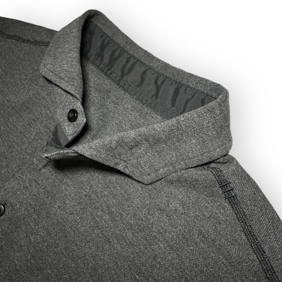 Lululemon 1st Run Evolution Polo Shirt Heathered Black MC304S 2015 RARE D/C Sz L - Picture 3 of 8